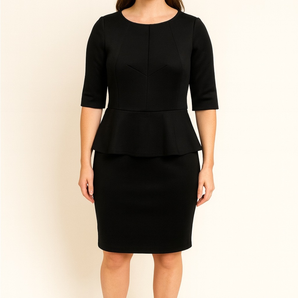 Elegant Black Peplum Dress